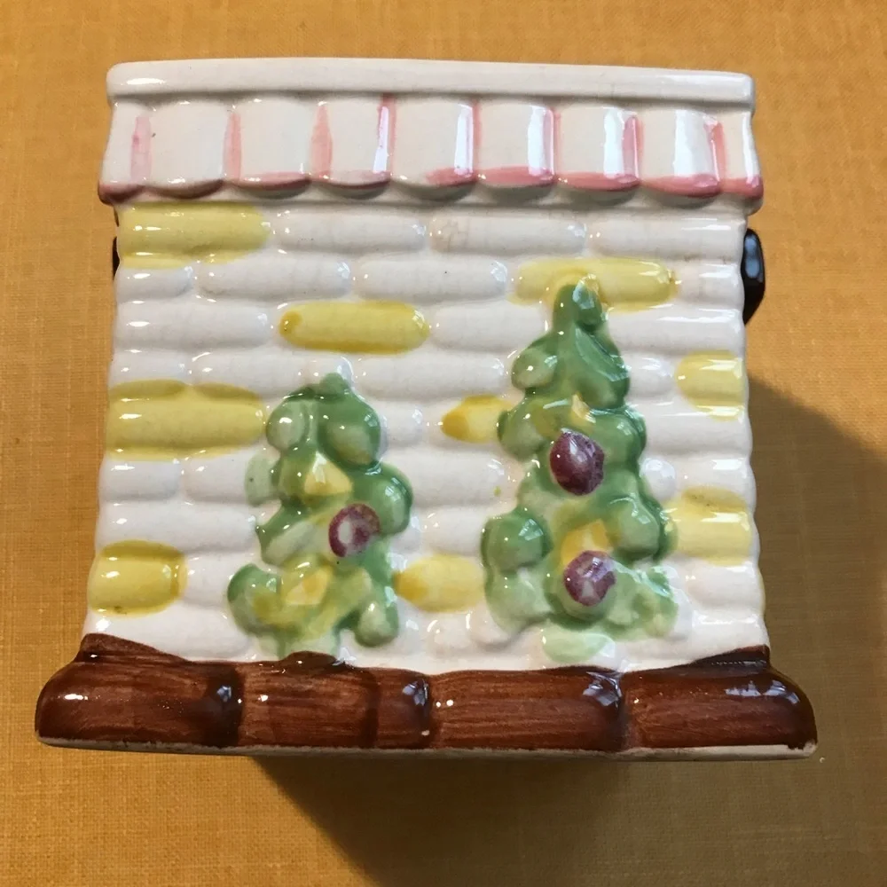 Vintage Grantcrest Japan Bone China Cookie Jar Gingerbread House Biscuit Candy